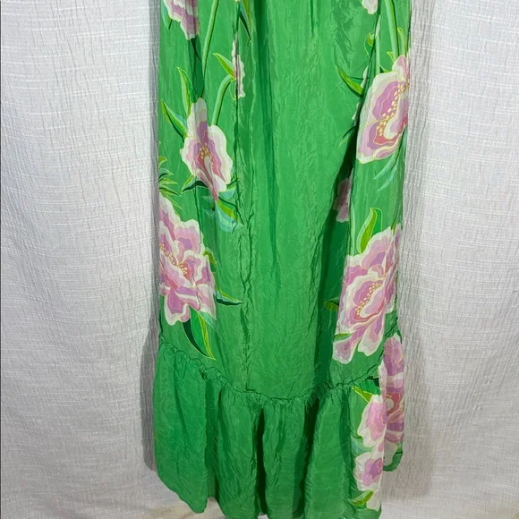 Farm Rio Floral Vibing Satin Maxi Dress M - Picture 7 of 11